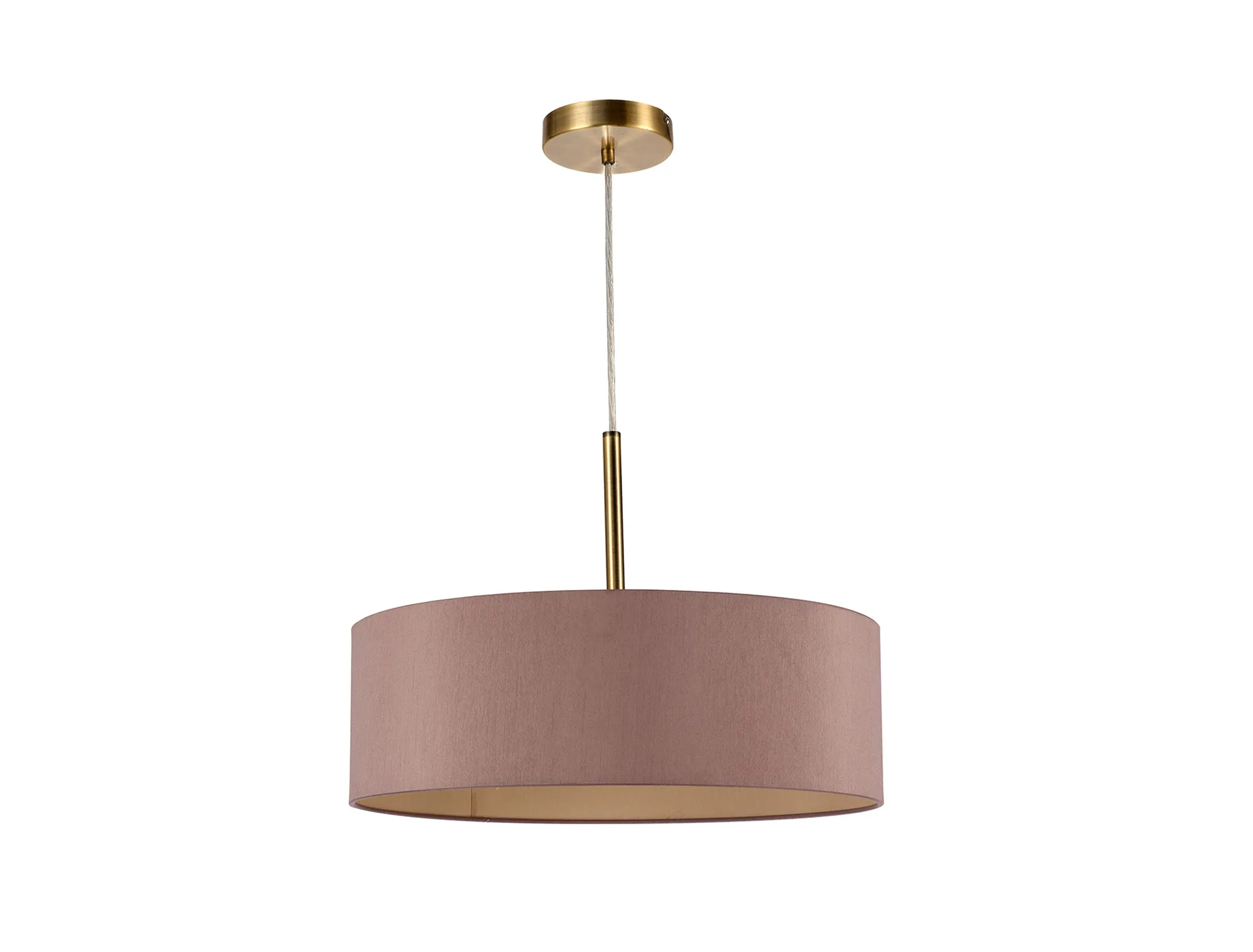 Baymont 45cm 3 Light Pendant Antique Brass, Taupe/Halo Gold DK0706  Deco Baymont AB TA
